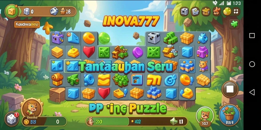 Tampilan menarik dari gameplay puzzle di INOVA777.