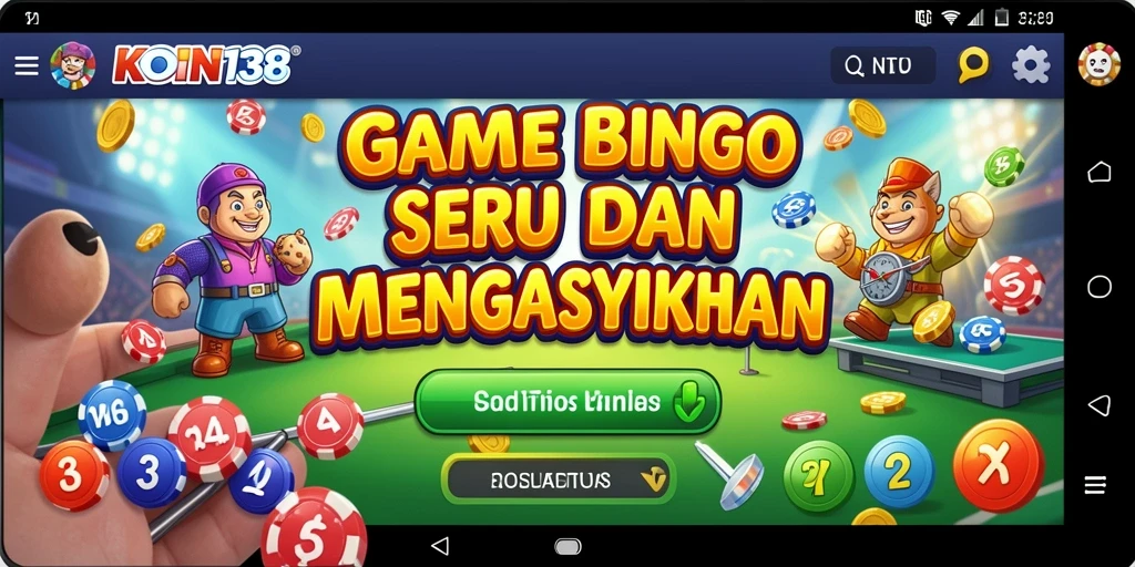 Screenshot gameplay KOIN138 menampilkan keseruan bermain Bingo.