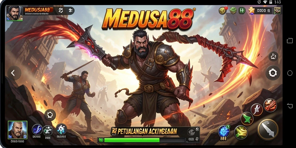 Tangkapan layar memperlihatkan aksi seru dalam MEDUSA88.