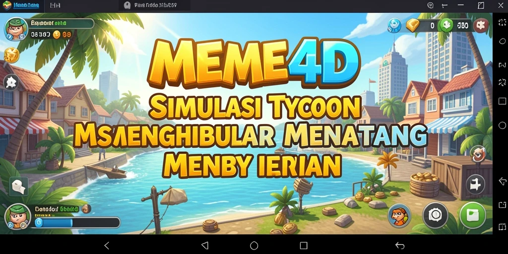 Tampilan gameplay <strong>MEME4D</strong> yang menggambarkan keseruan membangun bisnis.