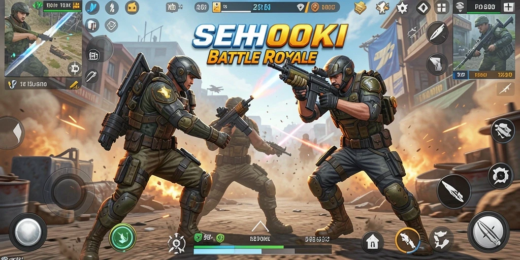 Tampilan gameplay SEHOKI yang seru di arena Battle Royale.